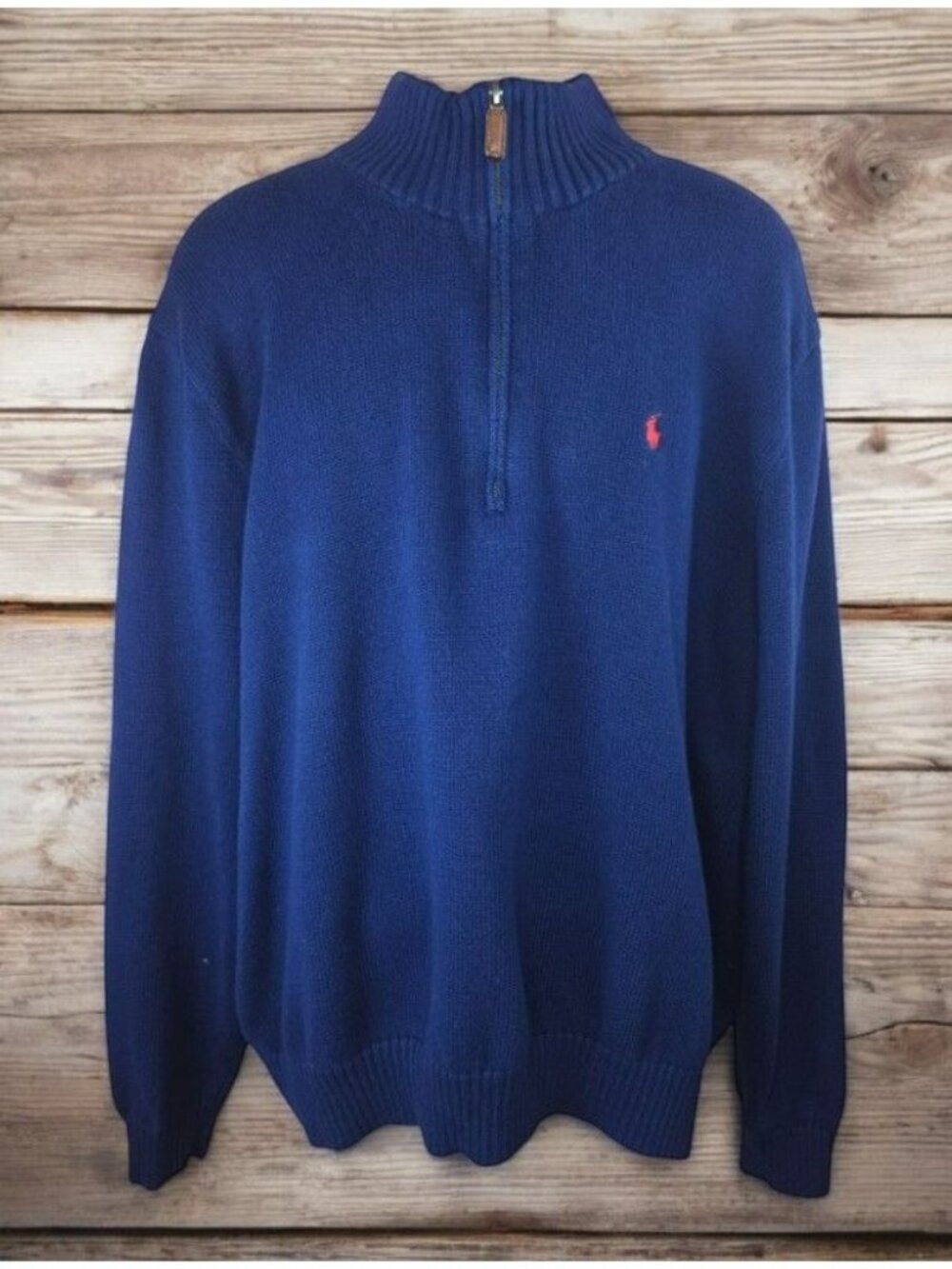 Polo Ralph Lauren Mens Navy Half-Zip Sweater Size XXL